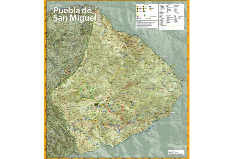 Mapa del municipio de la Puebla de San Miguel.