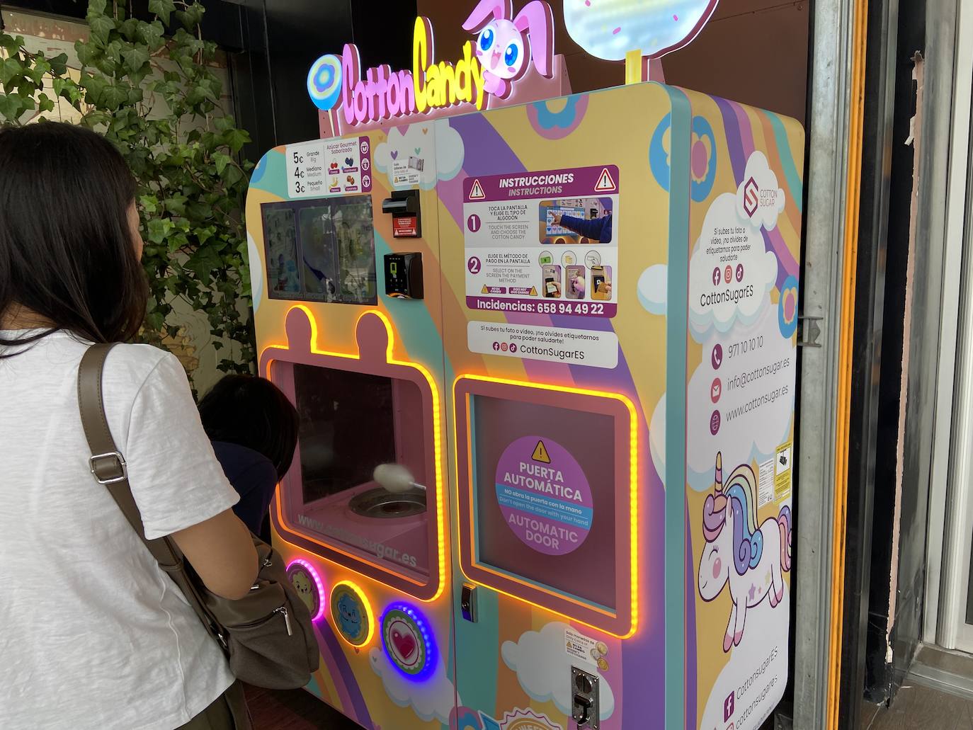 Máquina de vending de algodones de azúcar en Valencia