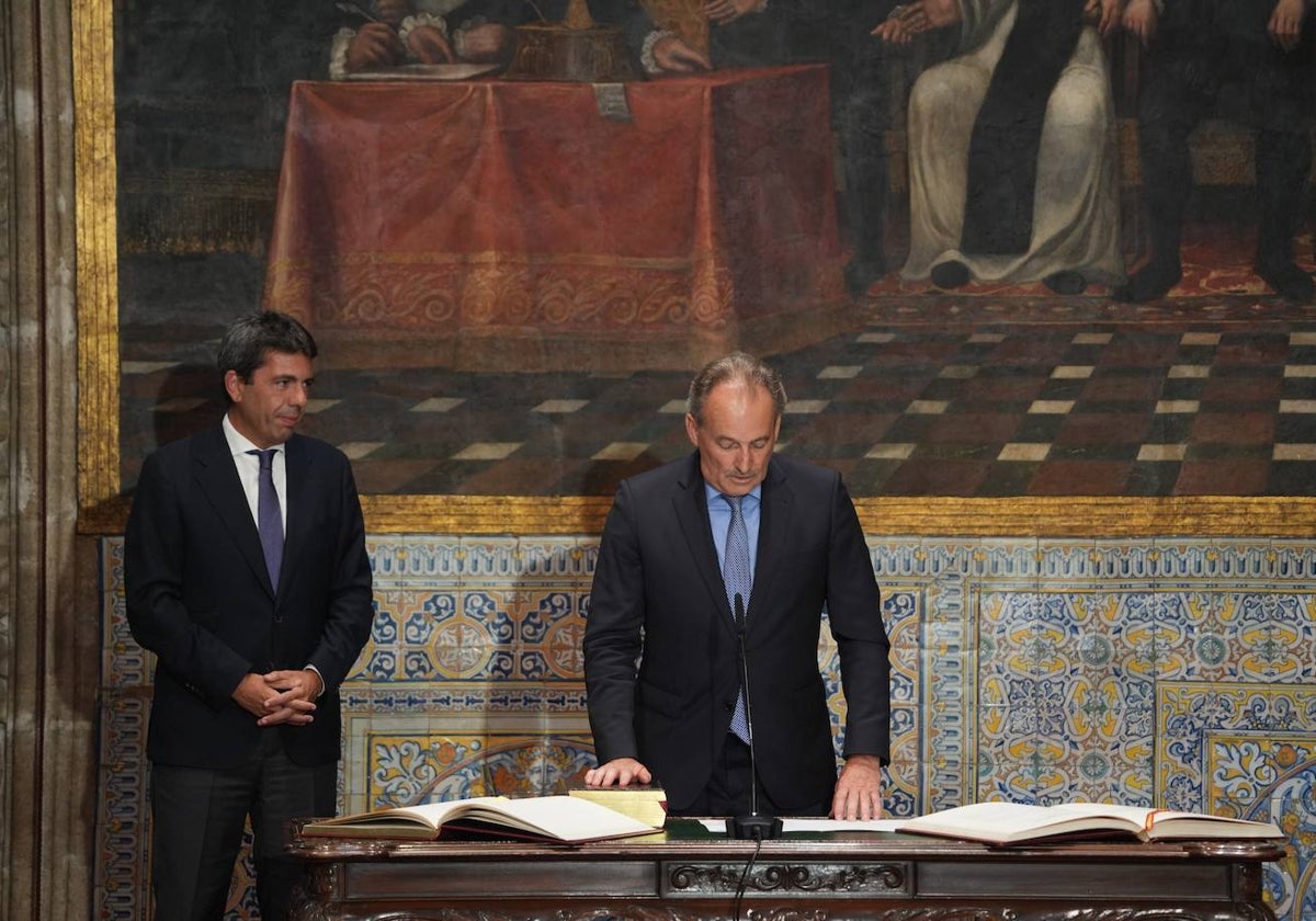 José Luis Aguirre, durante el acto de toma de posesión en el Palau de la Generalitat