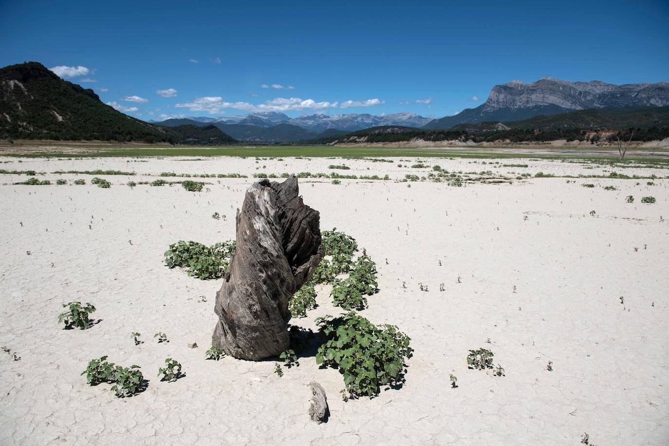 El pantano de Mediano, la sequía y la iglesia que (ya no) emerge de las aguas