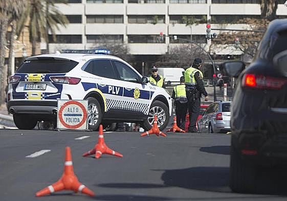 Control de la Policía Local de Valencia.