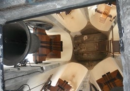 Imagen del campanario de la iglesia de San Pedro de Moixent.