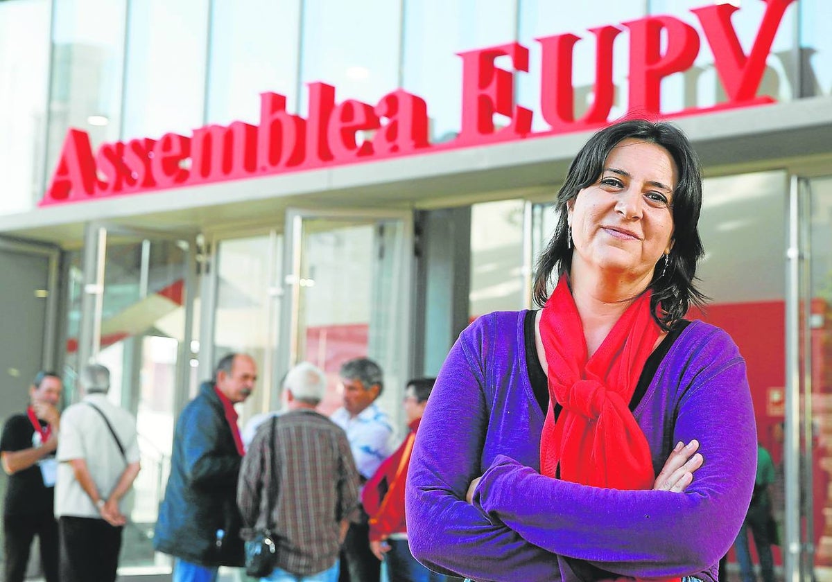 Rosa Pérez, en una asamblea de EUPV.