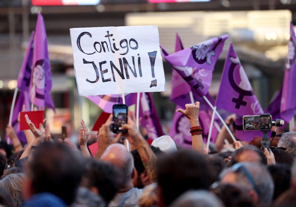 Una protesta contra Rubiales en Madrid.