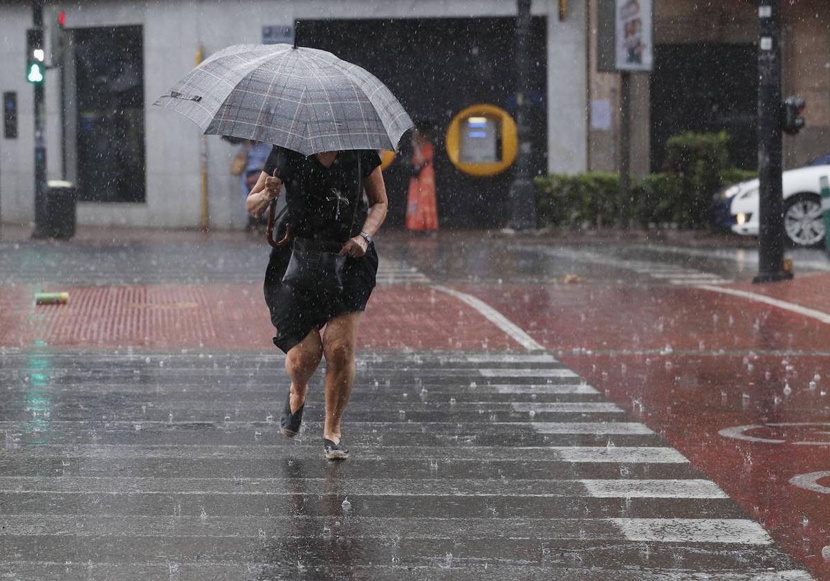 Lluvias intensas en la ciudad de Valencia.