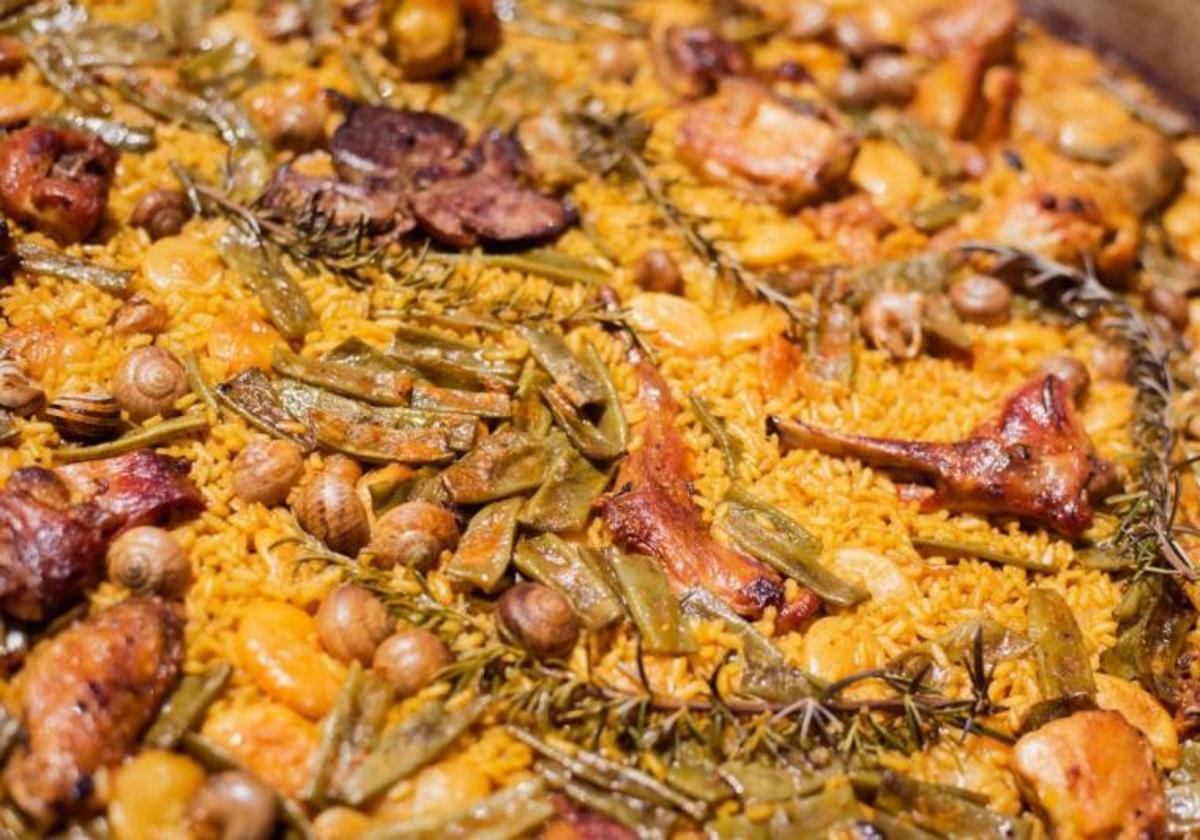 Paella valenciana.