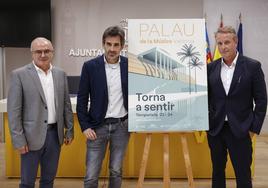 Vicente Llimerá, director del Palau de la Música; el concejal José Luis Moreno, y el director de la Orquesta de Valencia, Alenxander Liebreich.