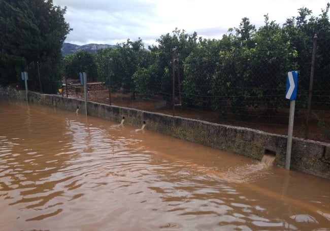 Tramo anegado en Dénia.