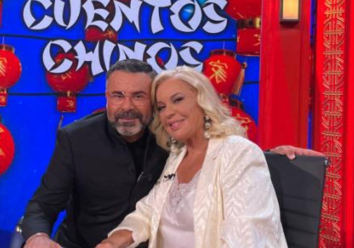 Jorge Javier Vázquez y Bárbara Rey en el segundo programa de 'Cuentos Chinos'