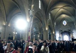 Imagen de archivo de la recepción de la Senyera en el Te Deum que se celebraba en la Catedral de Valencia.