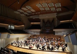 Sala Iturbi del palau de la Música durante las pruebas de audición.