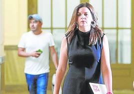 Sandra Gómez en el Ayuntamiento de Valencia.