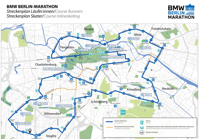 Recorrido del Maratón de Berlín 2023.