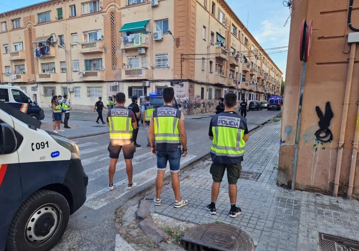 Varios agentes durante los operativos antidroga.