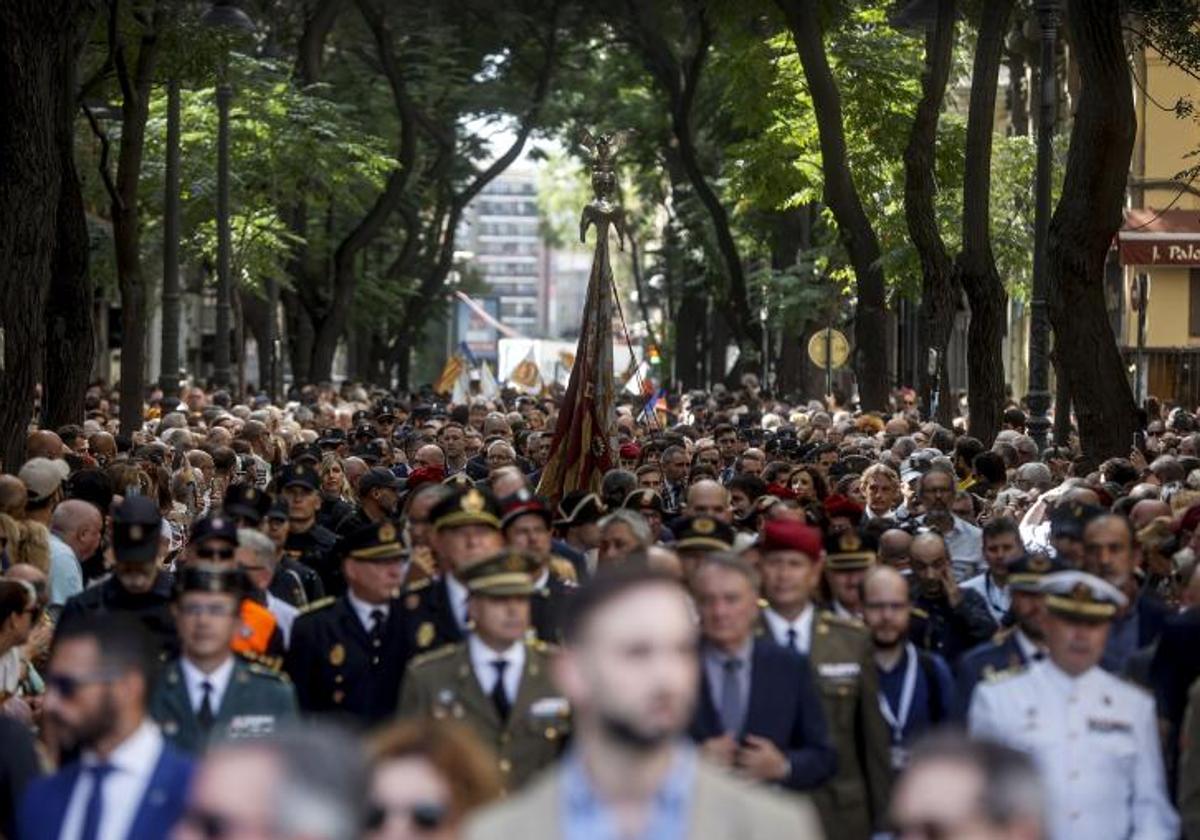 Procesión cívica del 9 d'Octubre en Valencia, en una imagen de archivo.