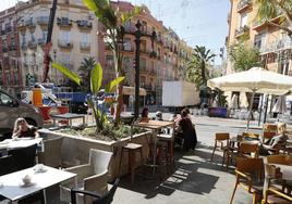 Una terraza en el barrio de Ruzafa.