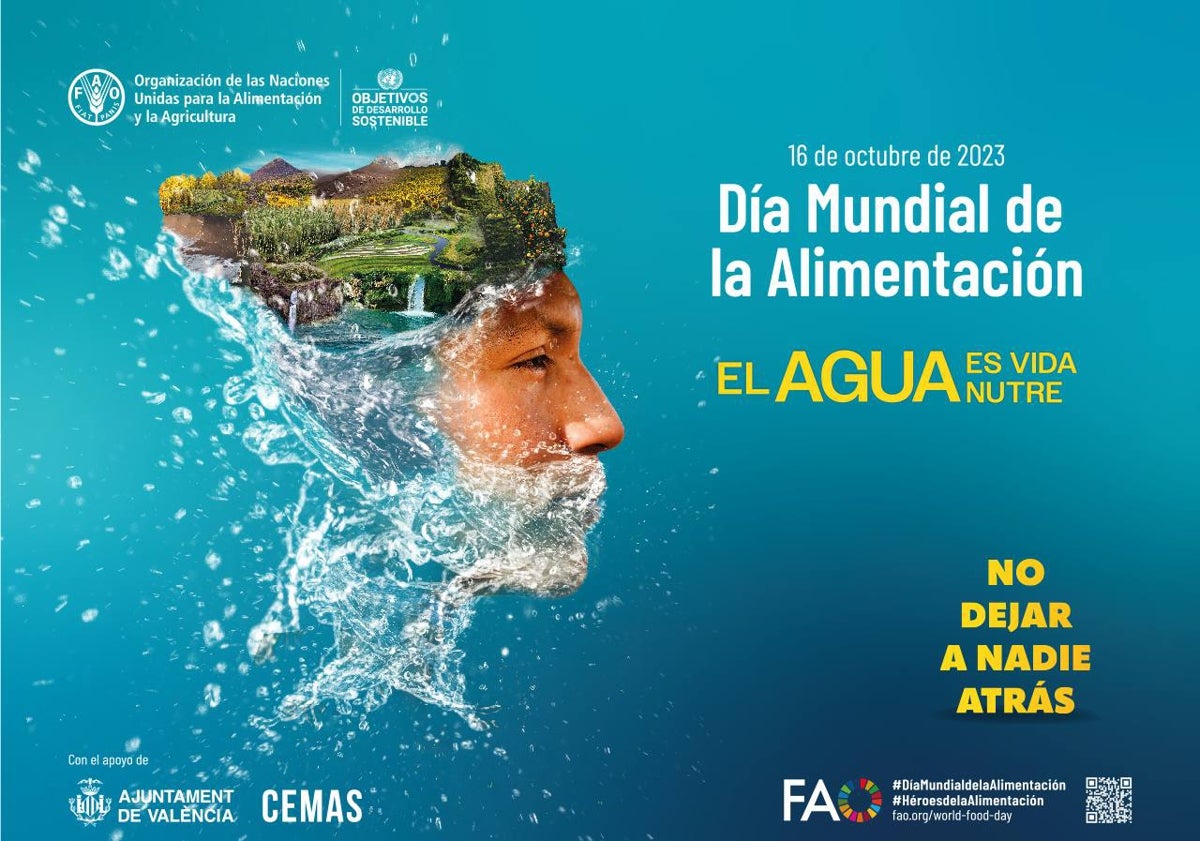 Imagen principal - Cartel valenciano del Día Mundial de la Alimentación.