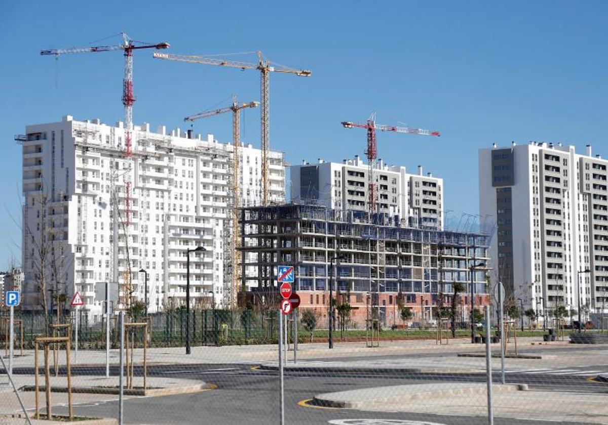 Vivienda en construcción en Valencia.