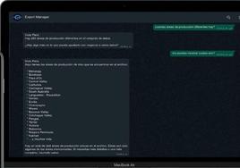 Una conversación con la aplicación vía WhatsApp.