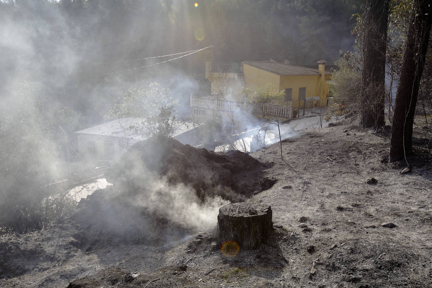 El incendio forestal de Montitxelvo, en imágenes