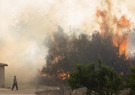 Incendio forestal de Montitxelvo, en la imagen la localidad de Ador.