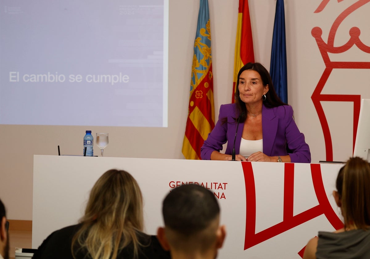 Ruth Merino, en una comparecencia ante los medios de comunicación.