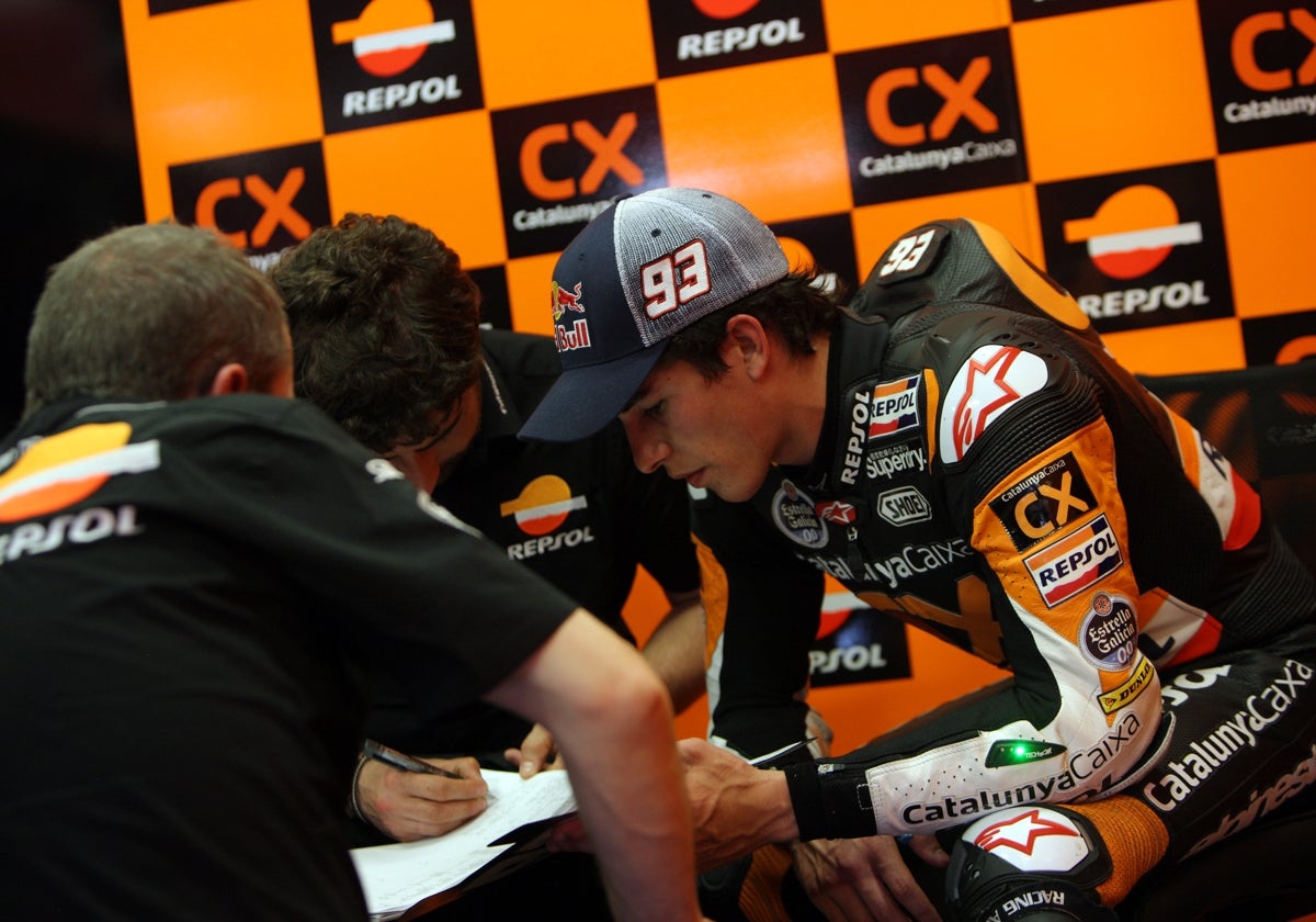 Marc Márquez en el Box de Repsol