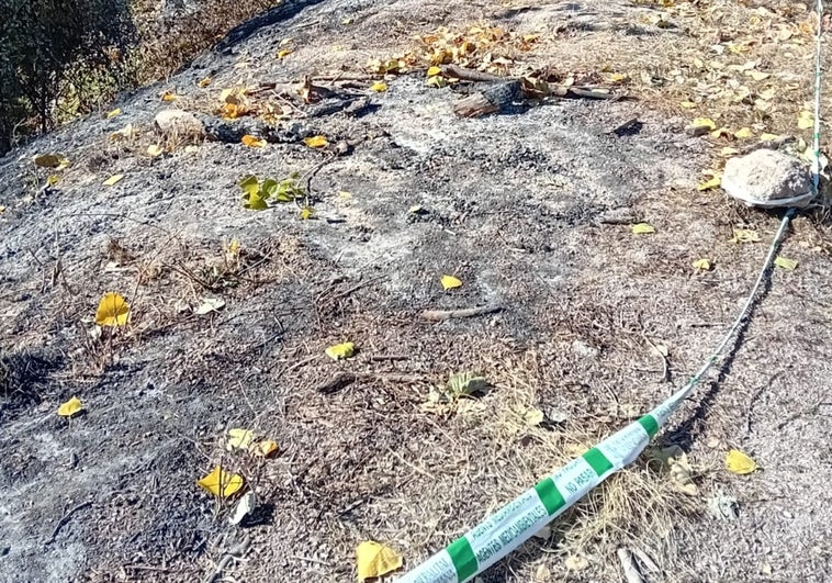 Uno de los lugares señalizados por la Guardia Civil como posible foco del incendio.