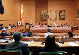 Votación de la moción presentada por la alcaldesa, este miércoles.