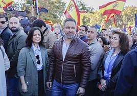 Santiago Abascal, en la protesta de Madrid.