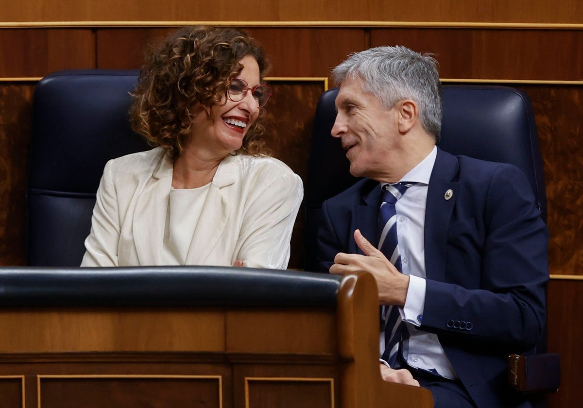 María Jesús Montero, junto al titular de Interior, Grande Marlaska.