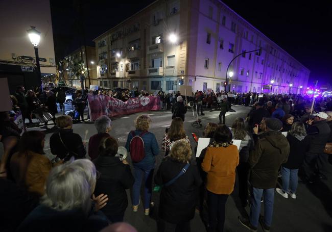 Protesta en la Malvarrosa.