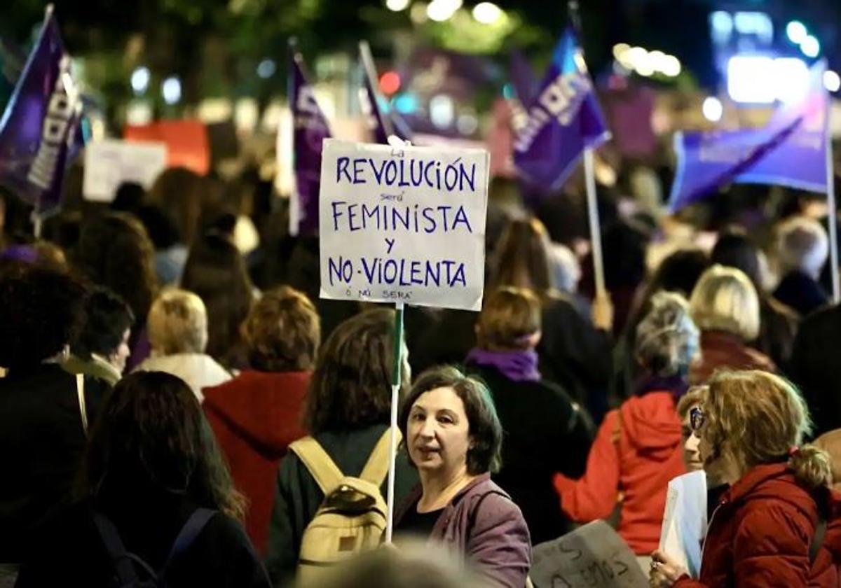 Manifestación el 25N en Valencia, en una imagen de archivo.