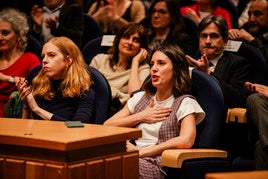 Irene Montero, durante su relevo al frente del Ministerio de Igualdad esta semana.