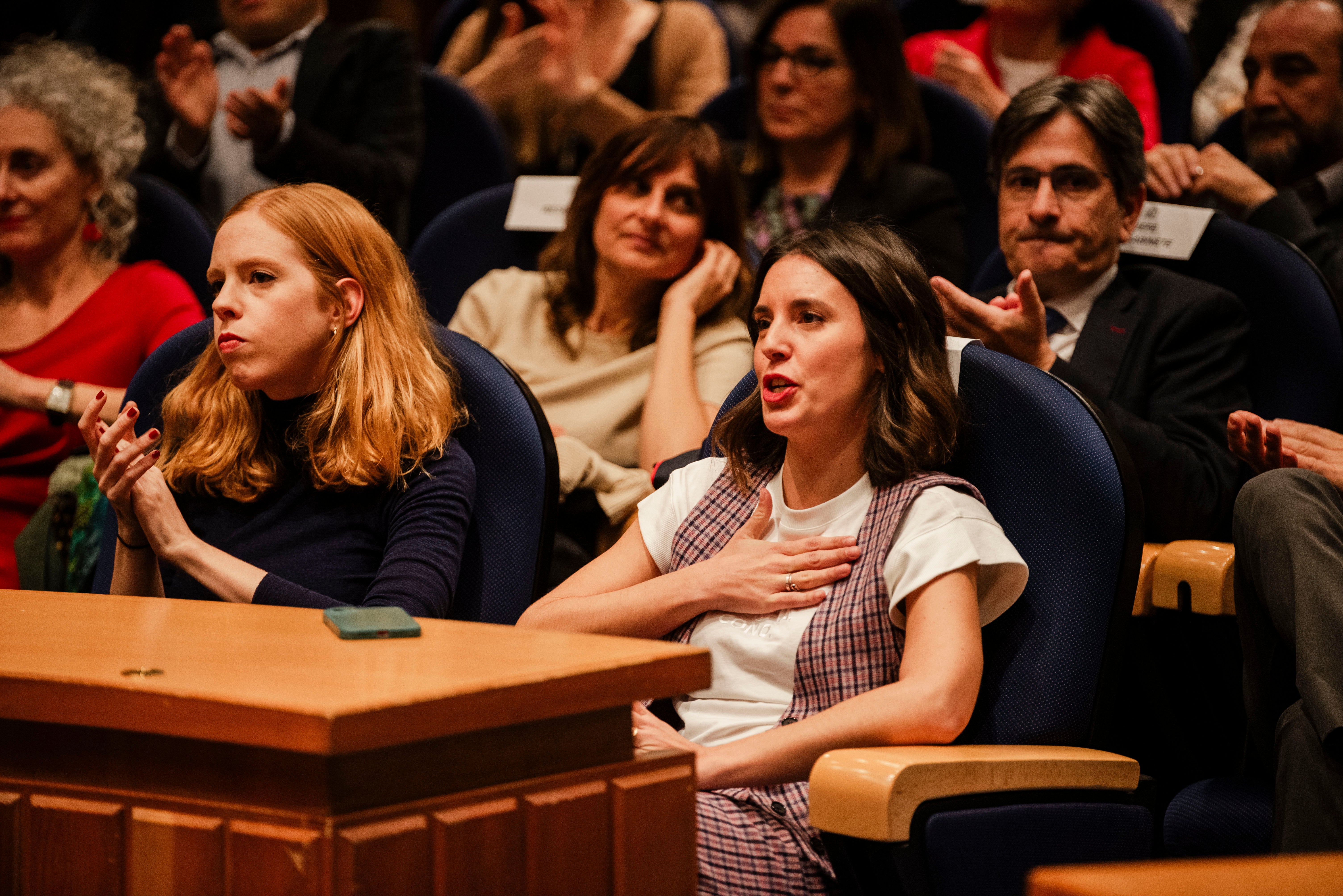 Irene Montero, durante su relevo al frente del Ministerio de Igualdad esta semana.