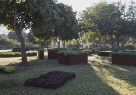 El jardín que también es huerto y que bajo el título 'Esto nos salvará' se ha instalado en Valencia.