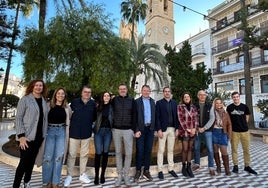 Raúl Martínez y la directiva de ACEB con Pquet y Ferrer.