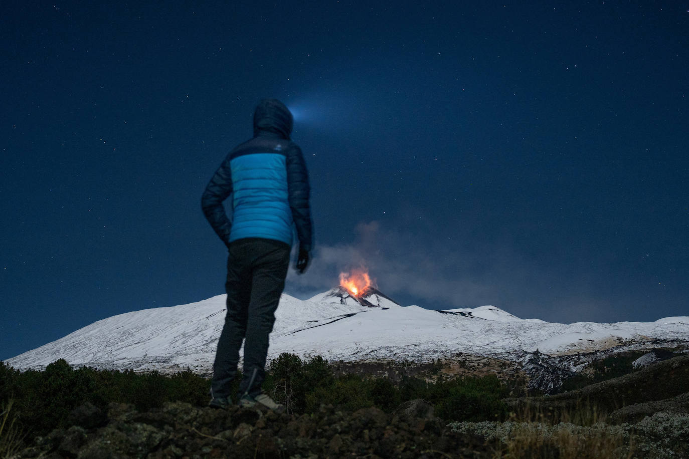 La llamativa erupción del volcán Etna