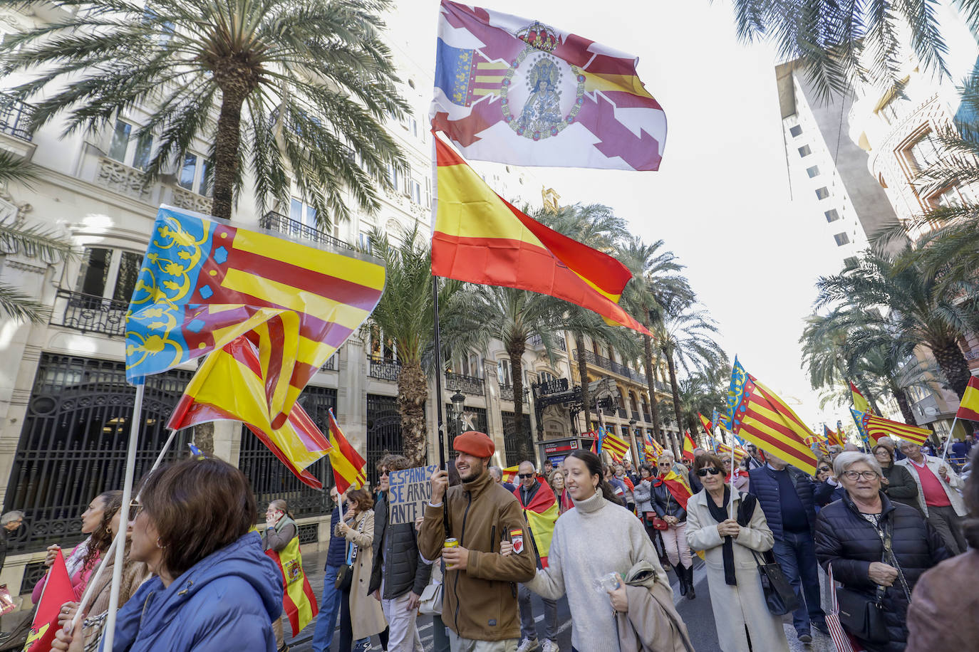 Manifestación contra la amnistía en Valencia