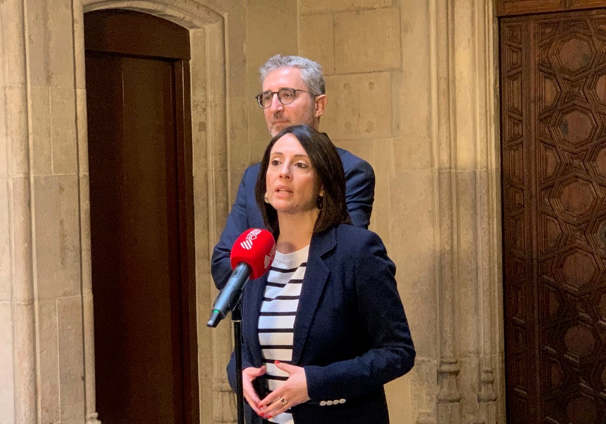 Rebeca Torró y Arcadi España, tras la reunión con Mazón.