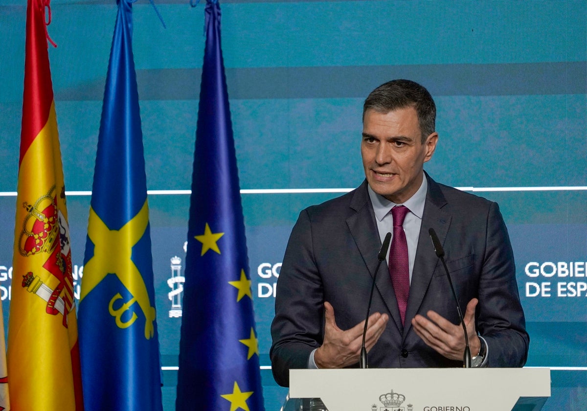 Pedro Sánchez, durante una comparecencia.