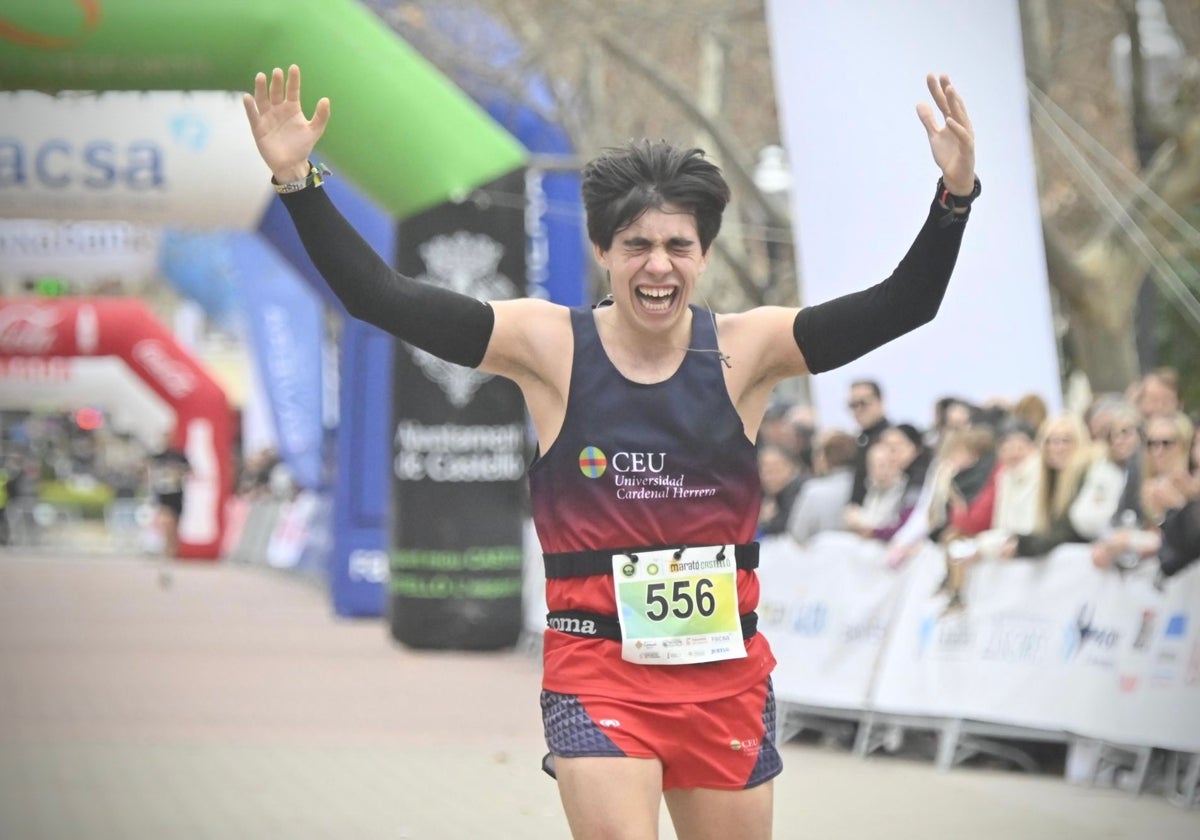 En la meta del maratón de Castellón.