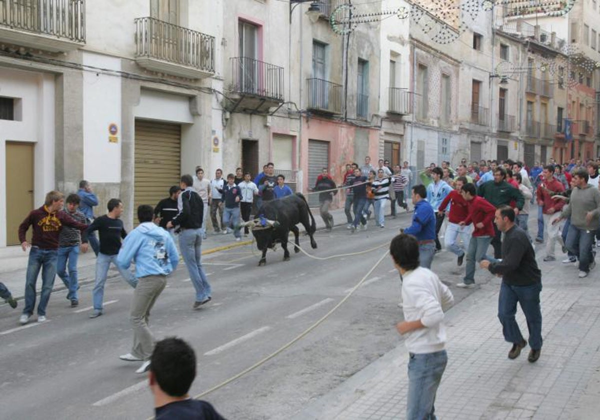 Festejo de bou amb Corda  en una foto de archivo.