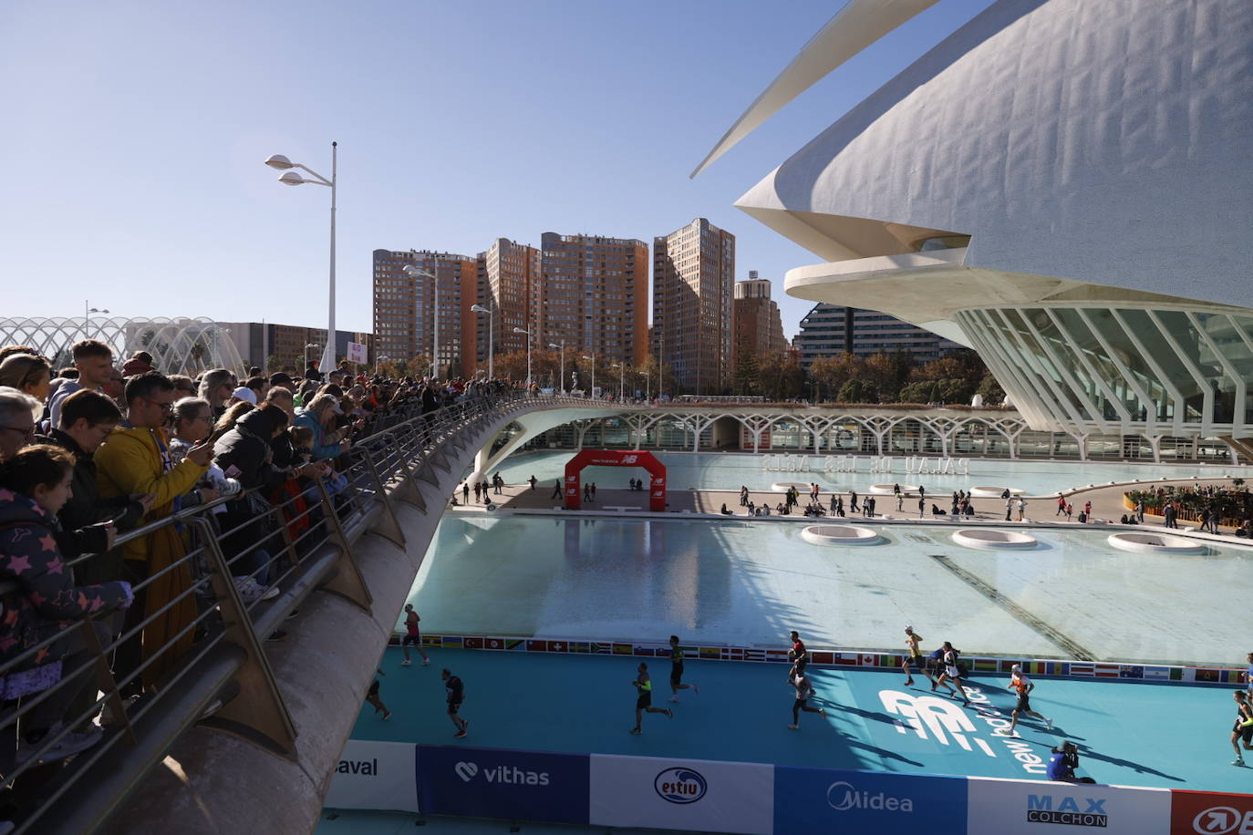 Así ha sido la llegada de los corredores a la meta del Maratón de Valencia 2023