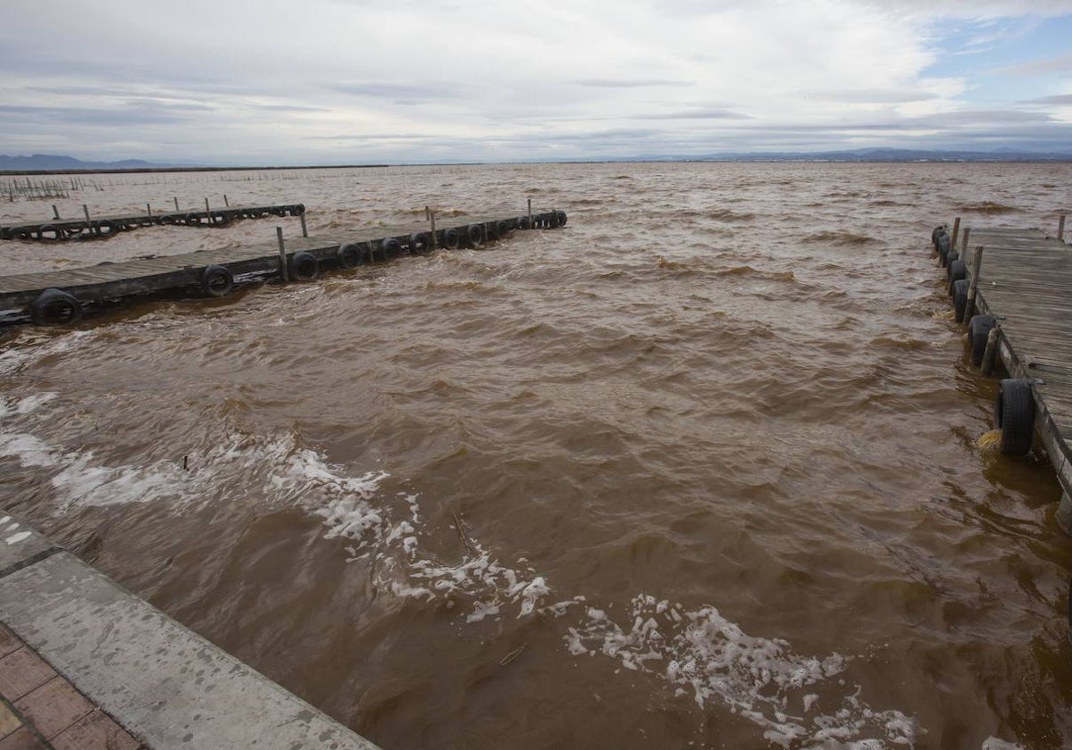 Vista de las aguas de la Albufera ayer en la Gola de Pujol.