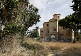 El edificio de Benicalap, en medio de la degradación con pintadas y el exterior repleto de maleza.