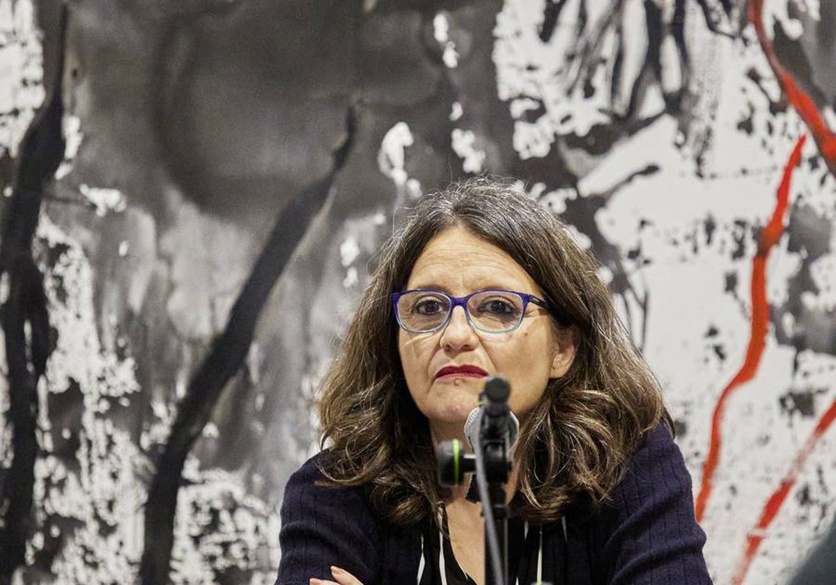 Mónica Oltra, durante una conferencia en Valencia.