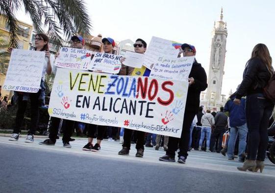 Concentración de venezolanos en España.