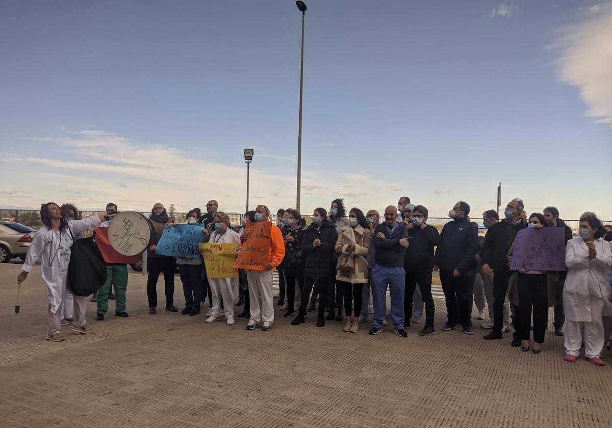 Protesta de los trabajadores a principios de año.