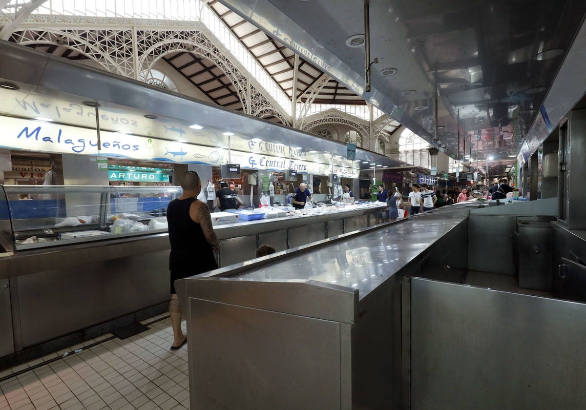 Puestos vacíos en el Mercado Central en una imagen de archivo.